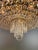 1930s Art Nouveau Brass Plafonnier Crystal Chandelier For Sale - Image 6 of 7