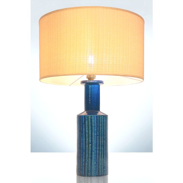 Blue Rimini Ceramic Table Lamp in Blue by Aldo Londo for Bitossi, Italy, 1960s For Sale - Image 8 of 8