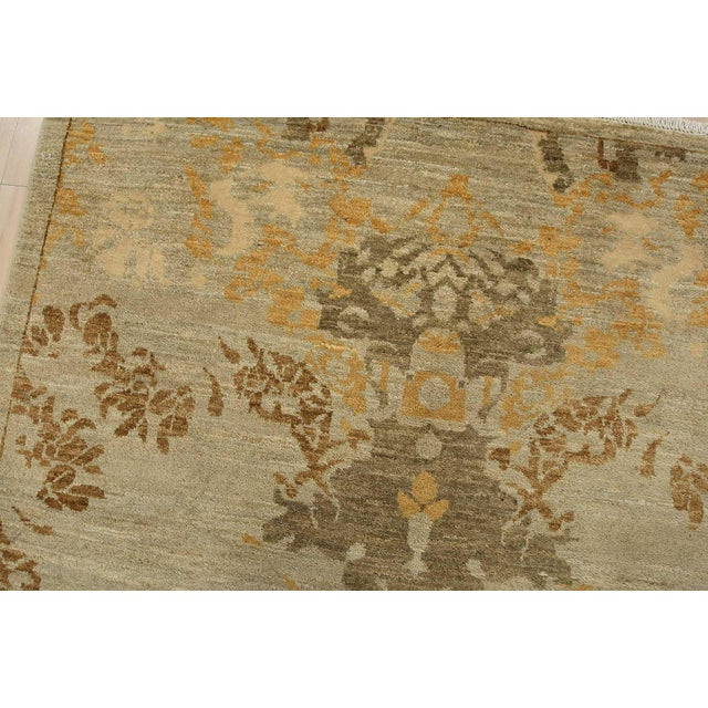 Suzani Rug 4’3” X 6’5” Gray Wool Modern Hand-Knotted Oriental Carpet For Sale In Philadelphia - Image 6 of 11