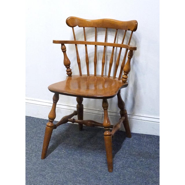 ETHAN ALLEN Heirloom Nutmeg Maple Colonial Early American Comb Back Dining Chair 10-6040 29" High 21.5" Wide 19.5" Deep...