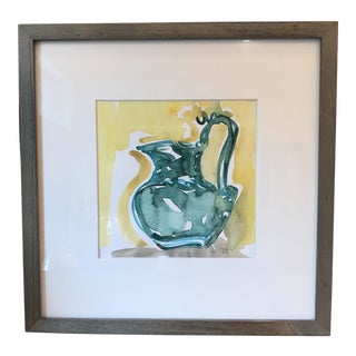 "Bathed in Golden Light" Contemporary Still Life Watercolor Painting For Sale