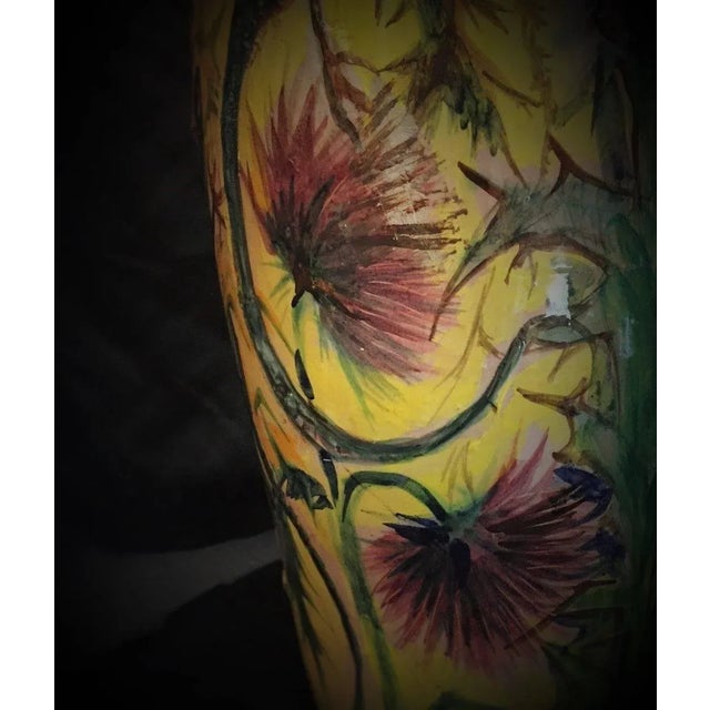 Art Nouveau French Art Nouveau Majolica Vase With Thistles and Lizards, Circa 1900 For Sale - Image 3 of 7