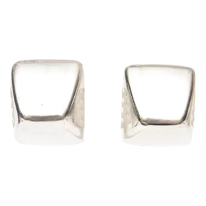1980s Sterling Silver Sculptural Clip On Earrings - 2 Pieces