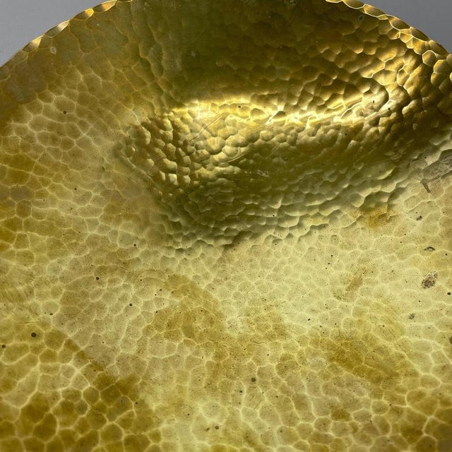 Goldenrod Vintage Brass Handmade Shell Plate, Germany, 1950s For Sale - Image 8 of 17