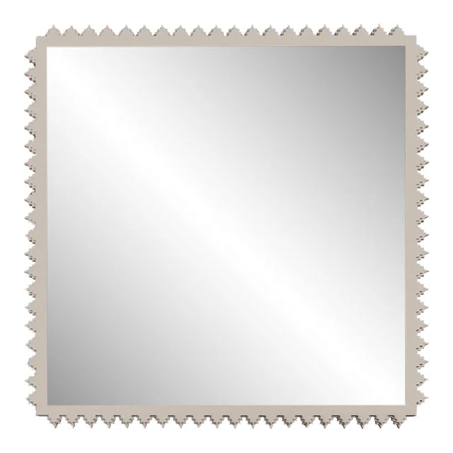 Fleur Home Carnival Muses Square Mirror in Elephant's Breath, 47.5x47.5 For Sale