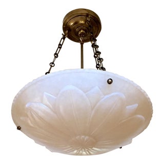 Floral Alabaster Dish Ceiling Light From Charles Edwards - 22.75" Drop For Sale