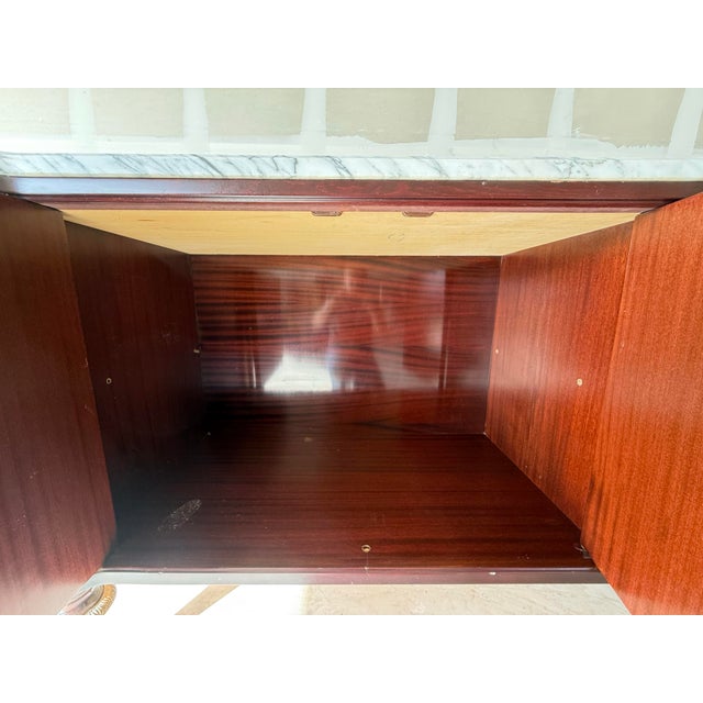 Brown Late 20th Century Monumental Neoclassical Mahogany & Marble Sideboard / Credenza – 102” For Sale - Image 8 of 12