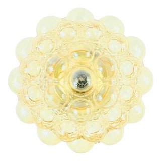 Mid-Century Modern Amber Bubble Glass Flush Mount by Helena Tynell for Limburg, Germany, 1960s For Sale