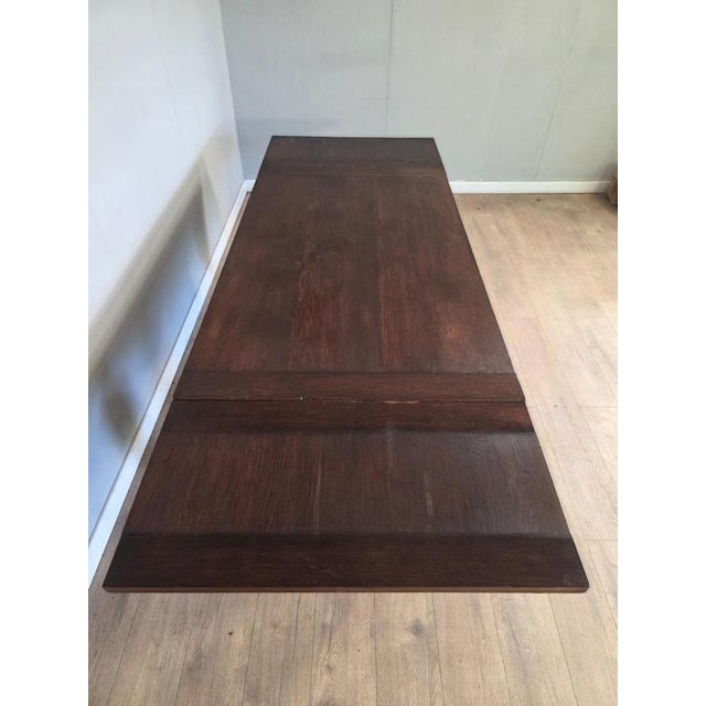 Wood Large Antique Elizabethan Style Oak Extending Table For Sale - Image 7 of 9
