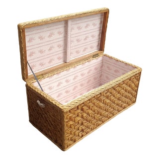 Woven Wick Chest, 1970s For Sale
