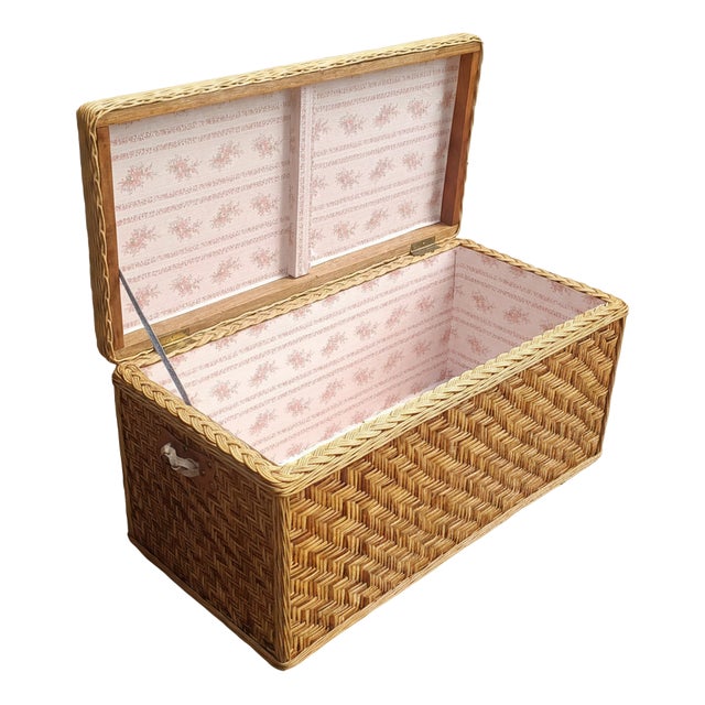 Woven Wick Chest, 1970s For Sale