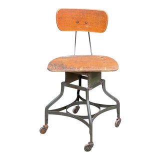 Industrial Uhl Steel Toledo Metal Furniture Drafting Chair For Sale
