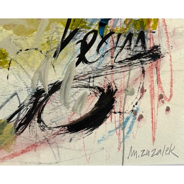 "Love Wins" Mixed-Media Abstract Expressionistic Painting on Paper Framed For Sale In Washington DC - Image 6 of 7