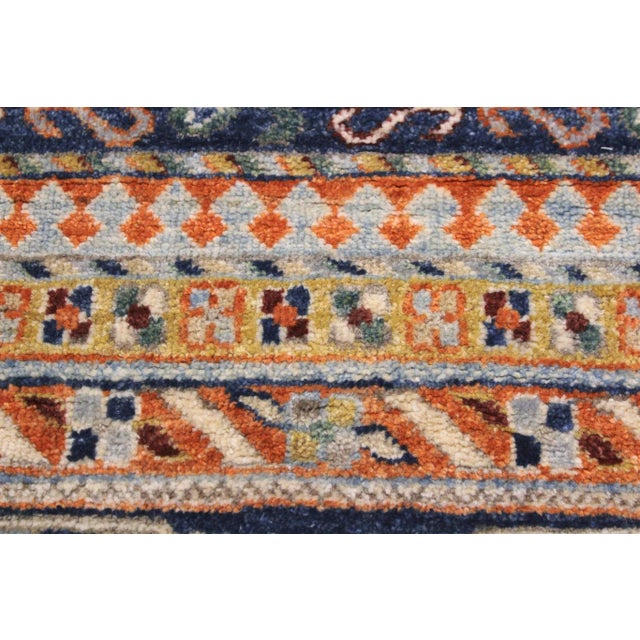 Boho Chic 1990s Boho Chic Ziegler Blue Tan Hand-Knotted Wool Rug - 9'0'' X 12'0'' For Sale - Image 3 of 8