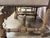 Linen Pair of Exceptional Spanish Baroque Throne Armchairs With Hand-Carved Lion Heads For Sale - Image 8 of 18