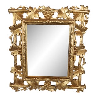 Gilded Leaf Beveled Mirror For Sale