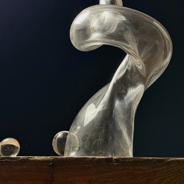 Vintage Hand Blown Postmodern Biomorphic Glass Sculpture Set #3 For Sale - Image 4 of 7