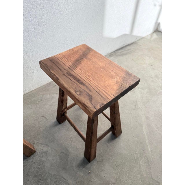 Vintage Oak Stools, 1960s, Set of 2 For Sale - Image 11 of 18