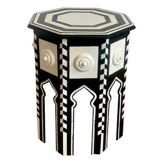 Hollywood Regency Side Table in the style of Martyn Lawrence Bullard with Faux Ivory Details, 2010s For Sale