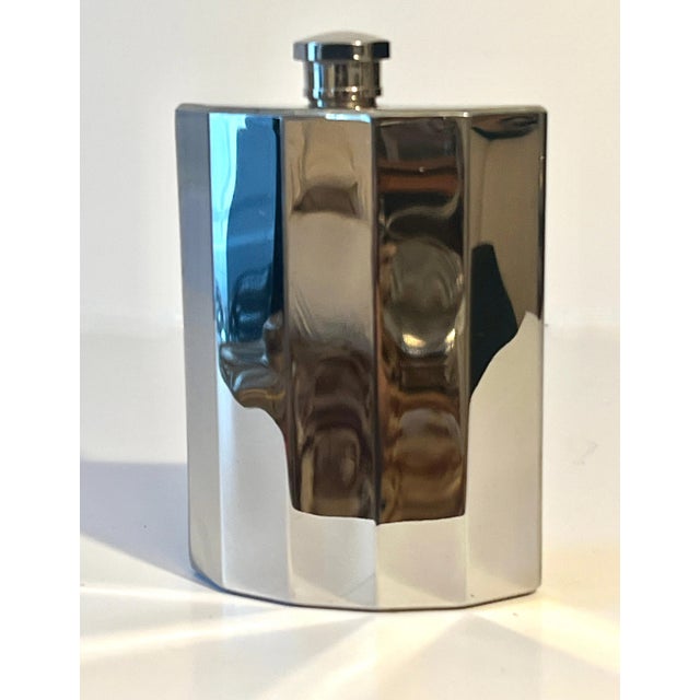 Modern Crescent Shaped Ribbed Flask with Screw Lid For Sale - Image 3 of 7