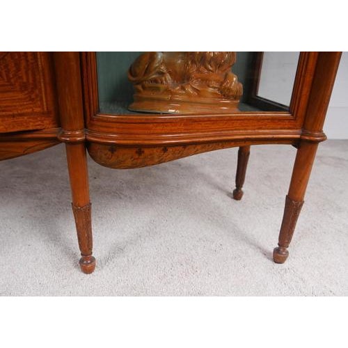 Victorian Satinwood Inlaid Display Cabinet, 1880s For Sale - Image 6 of 16
