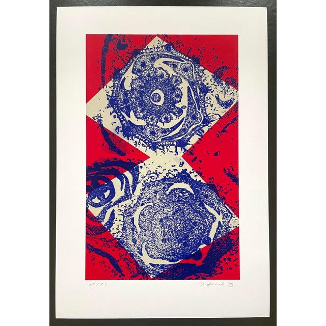 Dieter Haack, 1993 Original silkscreen 52x32.5cm 69/75 Paper Bristol cardboard 66 x 45 cm, Edition 69/75, numbered and...