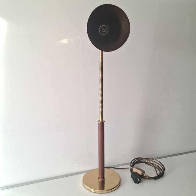 Table Lamp in Brass and Leather by Josef Frank for J.T. Kalmar, 1950s For Sale - Image 17 of 18