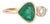 14k Gold Ring With Natural Diamond and Trillion-Cut Emerald, New For Sale