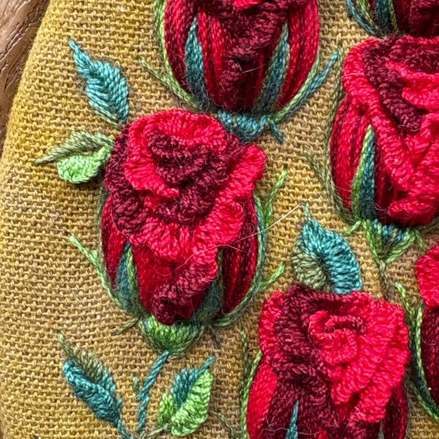Rose 3d Rose Stumpwork Embroidery Art, Framed Botanical Sculpture, Handmade Floral Wall Decor For Sale - Image 8 of 12