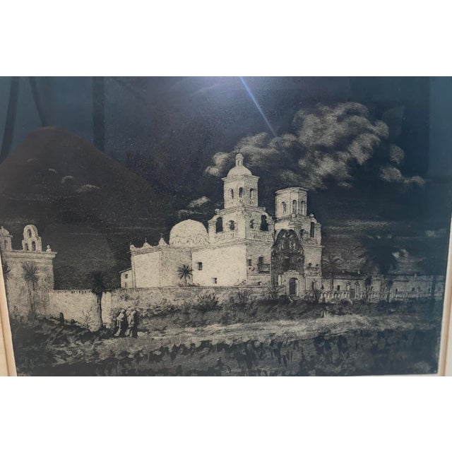 Early 20th Century Hutton Webster Jr. Pencil Signed Etching “Mission San Xavier Del Bac Tucson” For Sale - Image 5 of 11