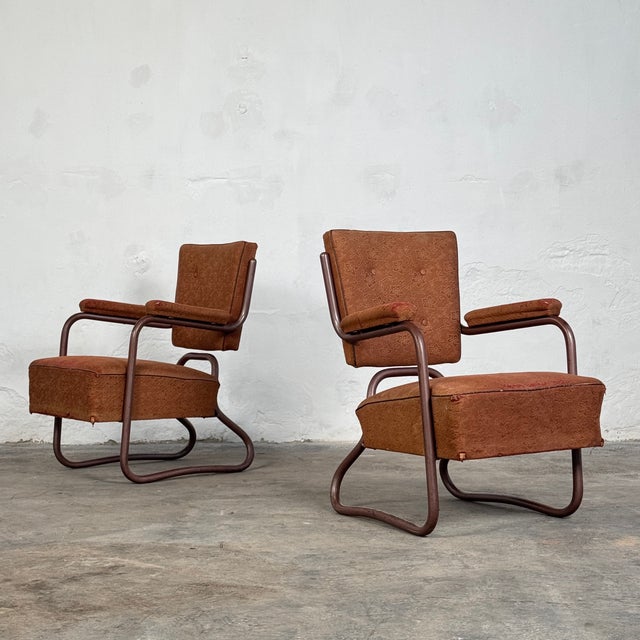Vintage Brutalist Tubular Steel Chairs by József Peresztegi, 1960s, Set of 2 For Sale - Image 11 of 11