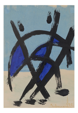 Abstract Figurative Composition, 1990s, Mixed Media