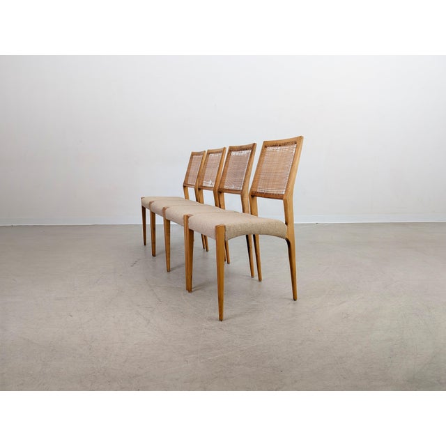 Vintagw Chairs with Birch Cane Weave, Set of 4 For Sale - Image 4 of 12