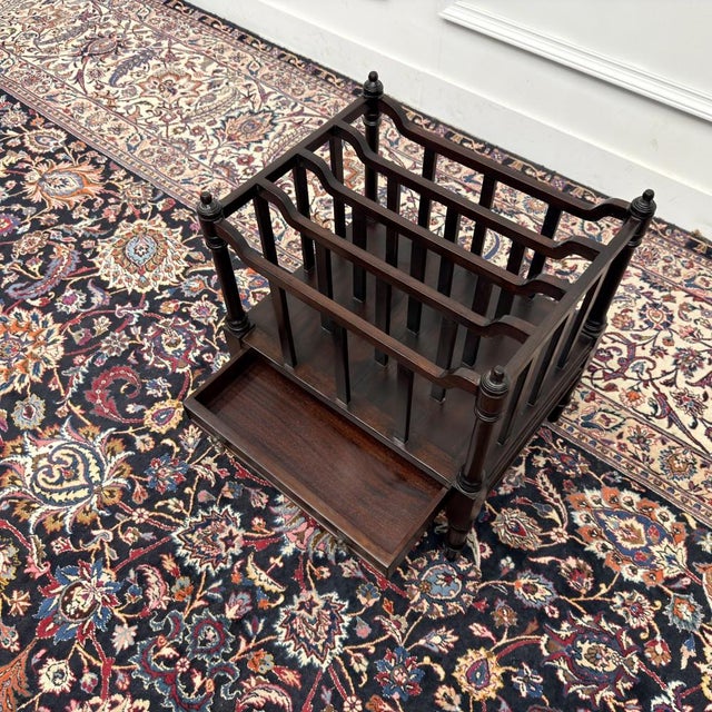 Brown English Magazine Rack in Teak For Sale - Image 8 of 9