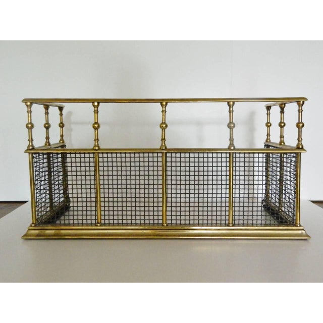 19th Century French Polished Brass Mesh Fire Fender Chairish