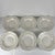 Set of 6 Gien soup plates, Primefleur design, "Constellation" pattern, 1950 Green stars and orange rim on a white/cream...