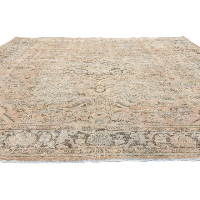 Contemporary Early 20th Century Antique-Worn Persian Mahal Rug - 08'10 X 11'07 For Sale - Image 3 of 9