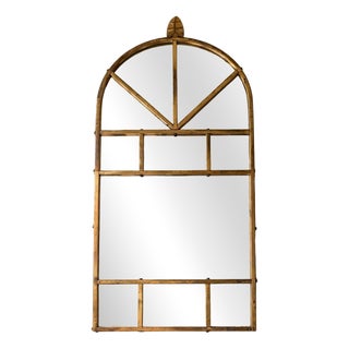 Vintage Brass Dome Mirror, 1960s For Sale