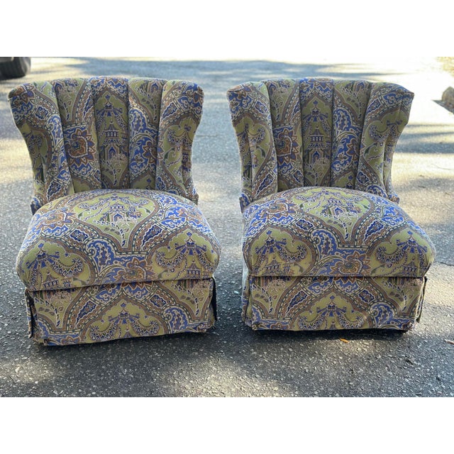 Vintage Chairs Reupholstered in Brunswick Velvet For Sale In Charleston - Image 6 of 11