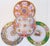 Metal Enameled Pink and Green Tin English Plates - Set of 4 For Sale - Image 7 of 8