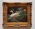 This oil painting depicts a serene scene of a swan gracefully nestled among vibrant lilies, surrounded by lush greenery....