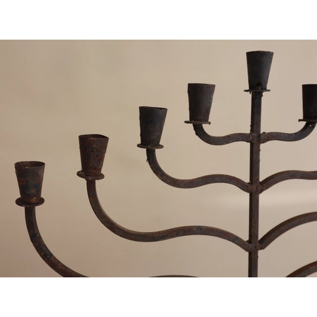 1900 - 1909 XL Antique Iron Candelabra For Sale - Image 5 of 7