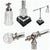 This elegant vintage desk lamp combines polished chrome, clear crystal, and black marble for a refined and timeless look....
