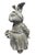 Rustic Vintage Cast Iron Anthropomorphic Rabbit Garden Statue With Bouquet For Sale - Image 3 of 12