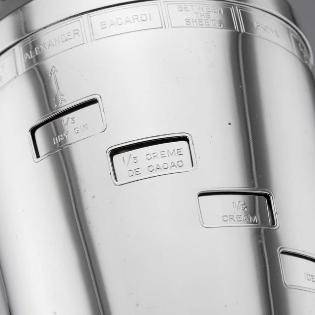 American Silver-Plated Recipe Cocktail Shaker from Napier, 1930s For Sale - Image 7 of 14