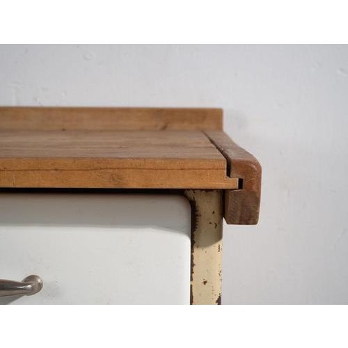 Brown Japanese Industrial Worktable with Drawers For Sale - Image 8 of 13