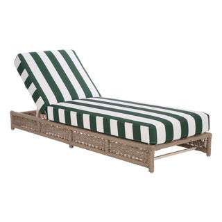 Callan Chaise Lounge, Heather Tan/Green Stripe For Sale