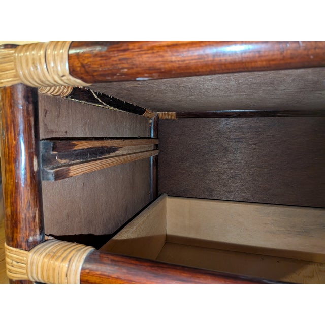 Vintage Japanese Bamboo and Rattan Dresser Cabinet For Sale In Los Angeles - Image 6 of 9