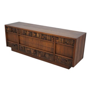 Large Mid Century Modern Brutalist Credenza For Sale