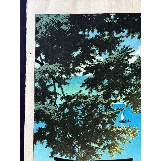 Marc Venot 1 Japanese Woodblock Print Chuzenji Temple at Utagahama Beach by Kawase Hasui For Sale - Image 4 of 11